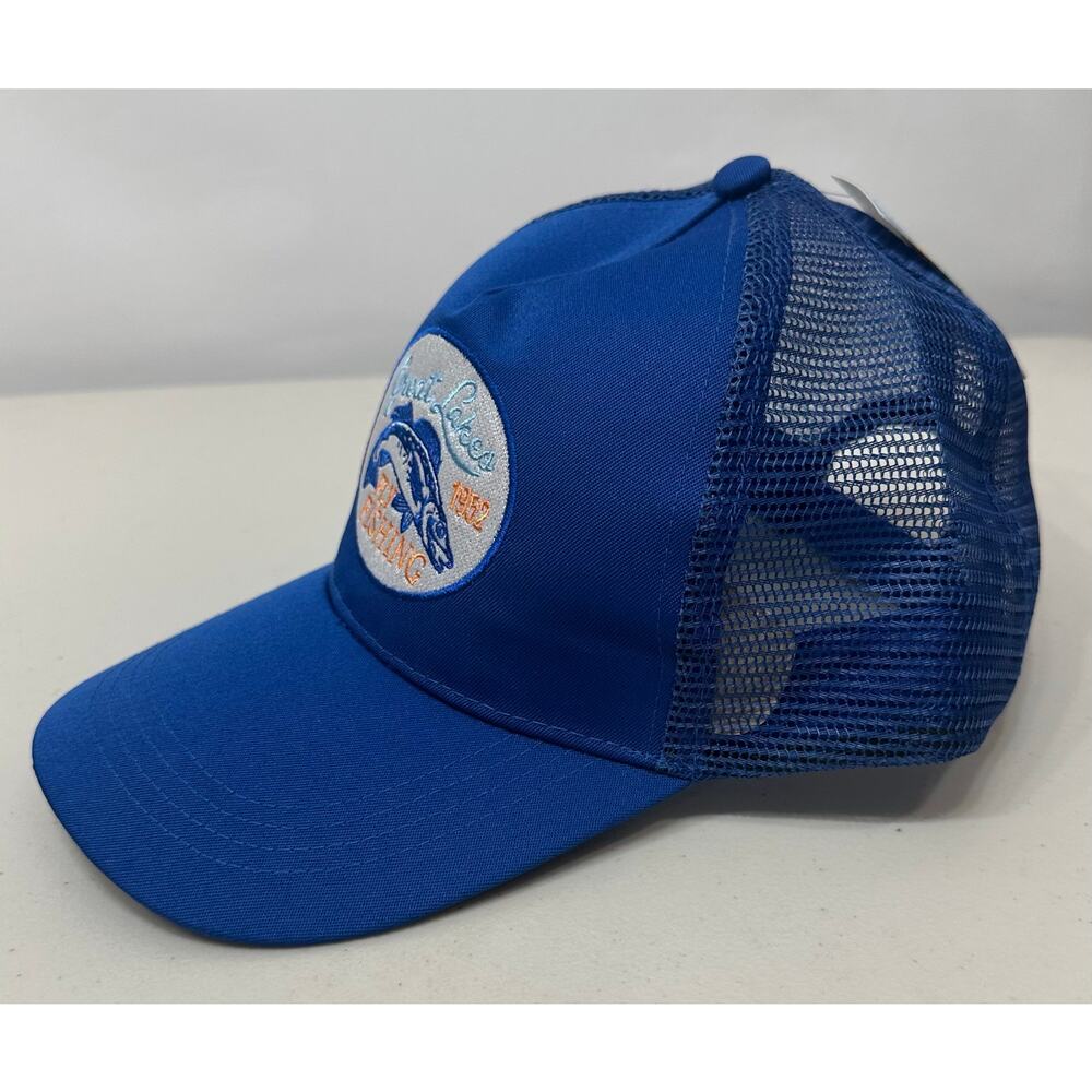 NWT Sun & Sky Great Lakes Fly Fishing Blue Trucker Hat Adjustable Mesh Snapback - Picture 5 of 7